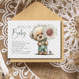 Tarjeta De Recepción Libros de regalo para baby shower de osito gris li