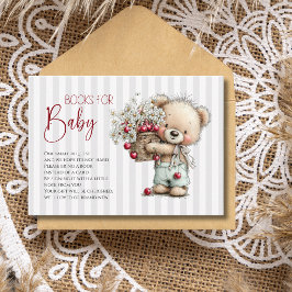 Tarjeta De Recepción Libros de regalo para baby shower de Soft Grey Ted