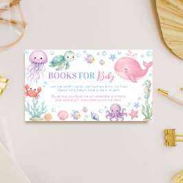 Tarjeta De Recepción Libros de regalo para baby shower de tema océano a