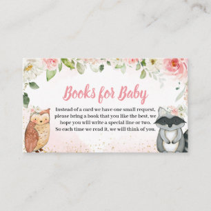 Tarjeta De Recepción Libros de regalo para bebé con flores rosadas para