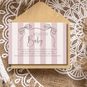 Tarjeta De Recepción Libros de regalo para bebé con lazo de rayas Ivory