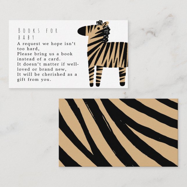 Tarjeta De Recepción Libros de regalo para bebé de shower de bebé beige (Anverso / Reverso)