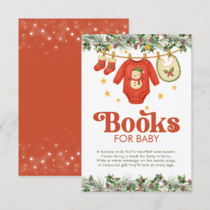 Tarjeta De Recepción Libros de regalo para bebé en la ropa de Navidad