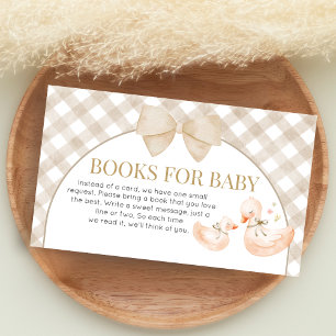 Tarjeta De Recepción Libros de regalo para bebé Silly Goose a cuadros