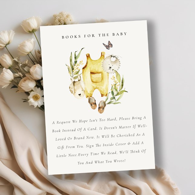 Tarjeta De Recepción Libros De Ropa Amarilla De Leafy Para Baby Shower (Subido por el creador)