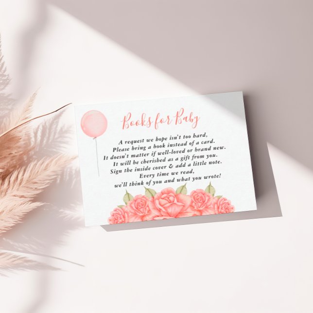 Tarjeta De Recepción Libros de Rosas florales de Rubor para bebé (Subido por el creador)
