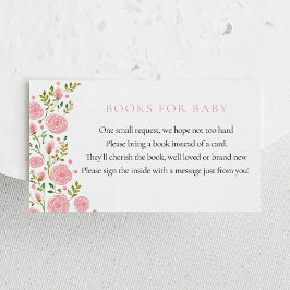 Tarjeta De Recepción Libros de rosas rosadas para bebé