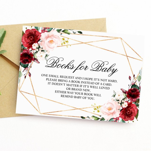 Tarjeta De Recepción Libros de Rosas rosados y borgoñosos para la tarje (Subido por el creador)