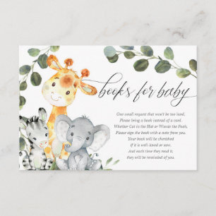 Tarjeta De Recepción Libros de safari neutros para los bebés