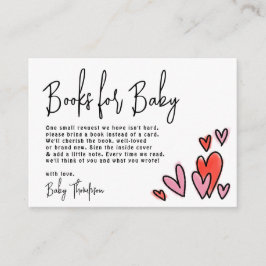Tarjeta De Recepción Libros de San Valentín rosa para Baby Shower