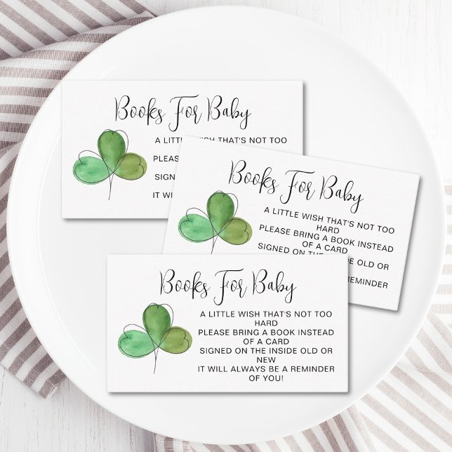 Tarjeta De Recepción Libros De Shamrock Para Baby Baby Shower (Subido por el creador)