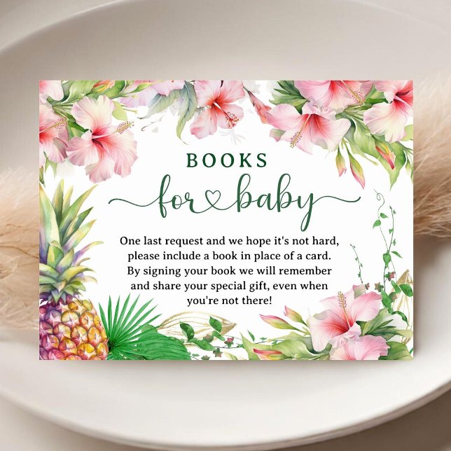 Tarjeta De Recepción Libros de shower de bebé con tema de Luau Tropical (Subido por el creador)