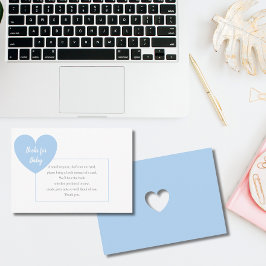 Tarjeta De Recepción Libros de solicitud de corazón azul para ducha de 
