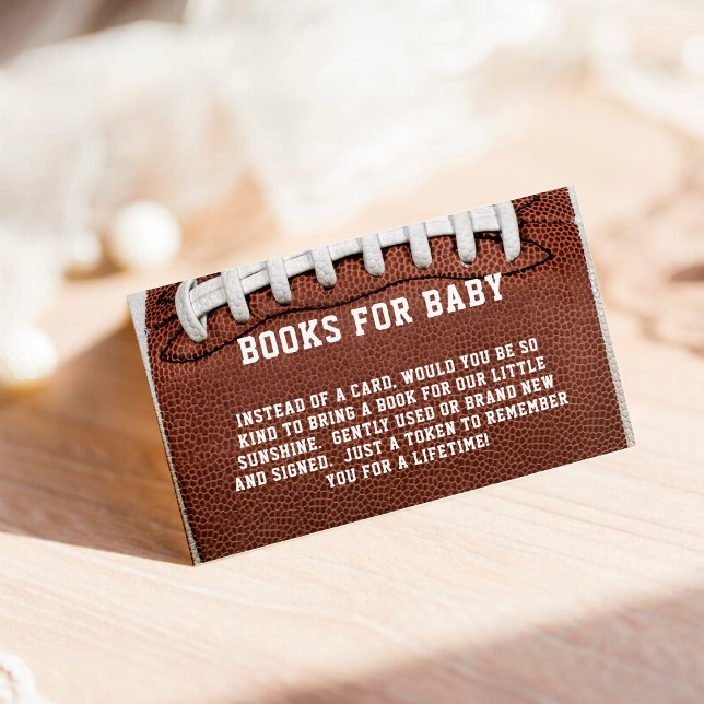 Tarjeta De Recepción Libros de solicitud de fútbol para Baby Shower (American Football Request Books for Baby Shower Enclosure Card)