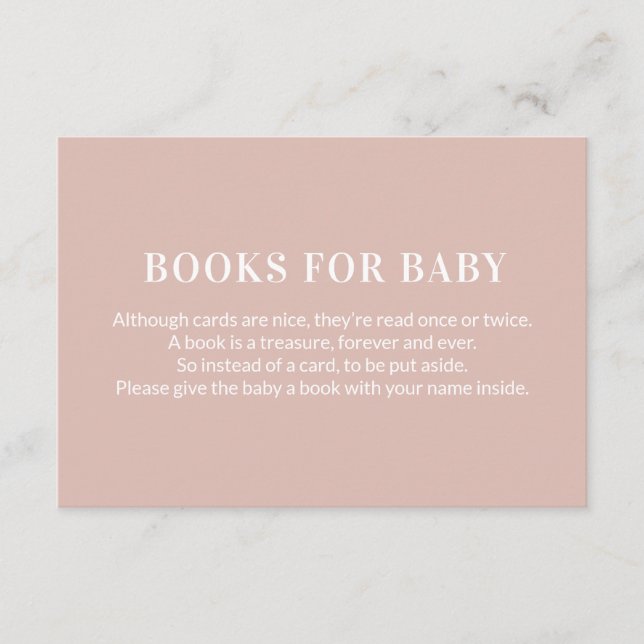 Tarjeta De Recepción Libros de solicitud de libros para bebé rosado (Anverso)