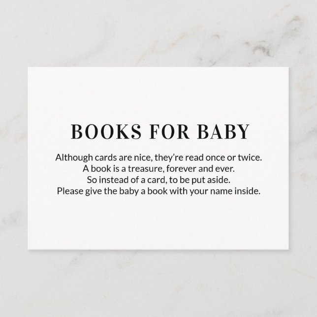 Tarjeta De Recepción Libros de Solicitud de Libros para Bebés Simple (Anverso)