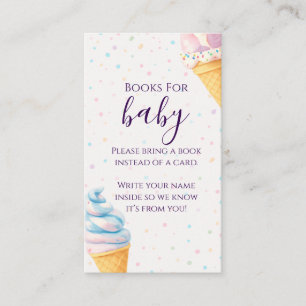 Tarjeta De Recepción Libros de Sprinkle de Helado Dulce para Baby Showe