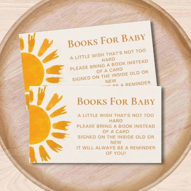 Tarjeta De Recepción Libros de Sun Boho para Baby Shower (Subido por el creador)