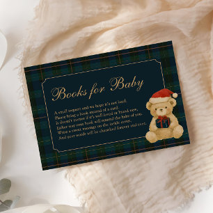 Tarjeta De Recepción Libros de Teddy Bear Christmas Baby Shower para be