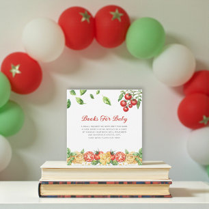 Tarjeta De Recepción Libros de tema de comida italiana para baby shower