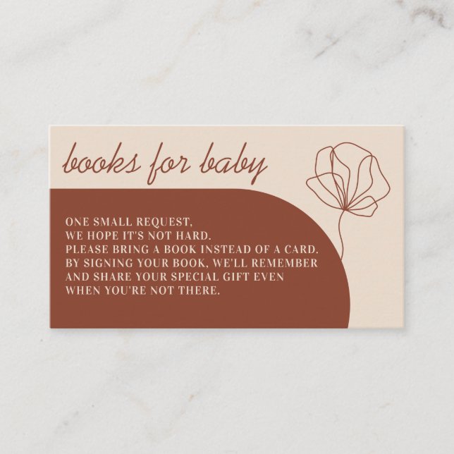 Tarjeta De Recepción Libros de terracota botánicos simples boho para be (Anverso)