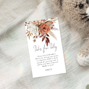 Tarjeta De Recepción Libros De Terracotta Florals Para Baby Shower