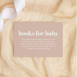 Tarjeta De Recepción Libros de tipografía de arenisca rosa para Baby Sh