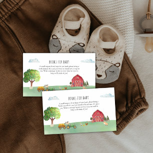 Tarjeta De Recepción Libros de Tractor Rojo de Granjero para Baby Showe
