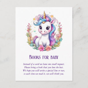 Tarjeta De Recepción Libros de unicornio para bebés