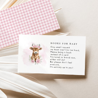 Tarjeta De Recepción Libros de Vaca Rosa de Terranova para Baby Shower