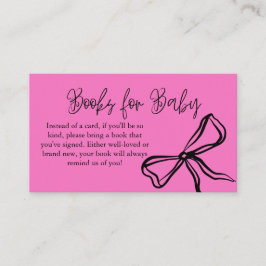 Tarjeta De Recepción Libros de vacas negras rosadas para bebé