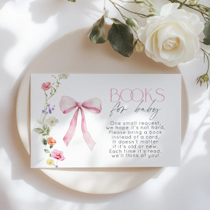Tarjeta De Recepción Libros de vacas rosadas de flores silvestres para