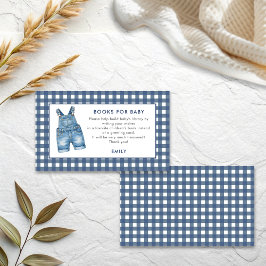 Tarjeta De Recepción Libros de vaqueros de mezclilla de gingham para be