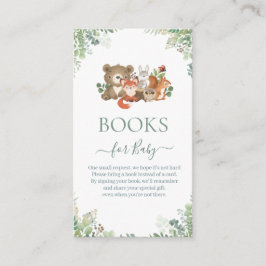 Tarjeta De Recepción Libros de vegetación de animales de bosque para Ba