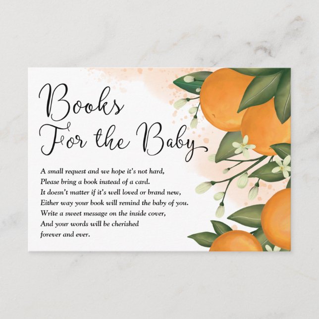 Tarjeta De Recepción Libros de vegetación de cítricos Naranjas para beb (Anverso)