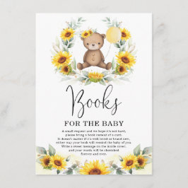 Tarjeta De Recepción Libros de vegetación de girasol de oso dulce para 