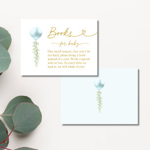 Tarjeta De Recepción Libros de vegetación de globo azul elegante para b
