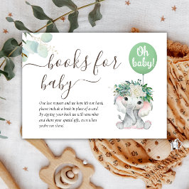 Tarjeta De Recepción Libros de vegetación de globos verdes elefantes pa