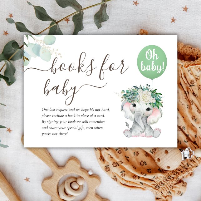 Tarjeta De Recepción Libros de vegetación de globos verdes elefantes pa (Subido por el creador)