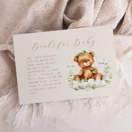 Tarjeta De Recepción Libros de vegetación de oso de peluche para bebé