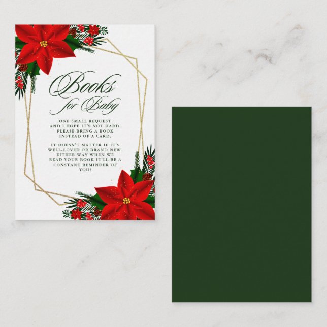 Tarjeta De Recepción Libros De Vegetación De Pinos Rojos Para Bebé (Anverso / Reverso)