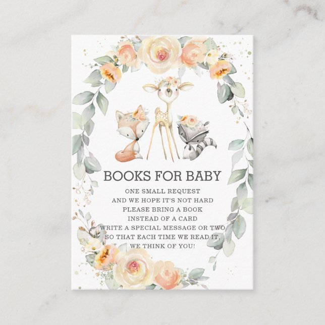 Tarjeta De Recepción Libros de vegetación floral amarilla de Woodland p (Anverso)