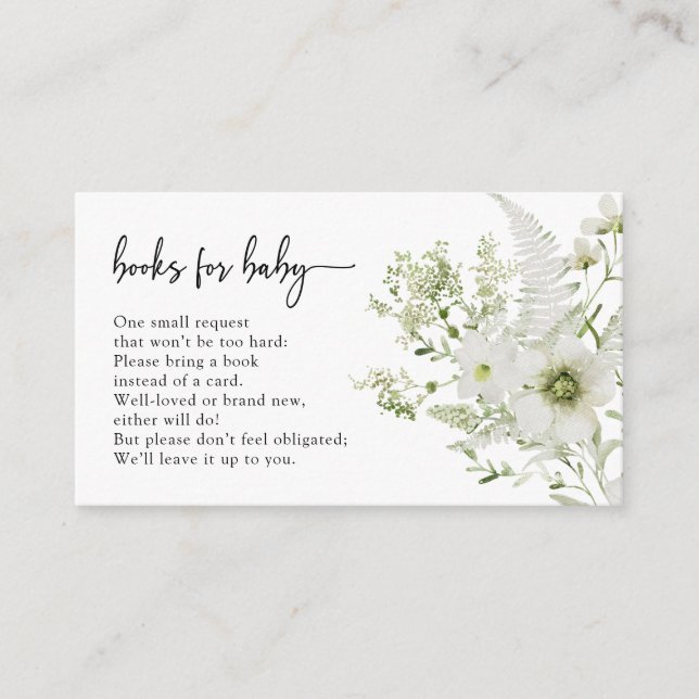Tarjeta De Recepción Libros de Vegetación Para Bebé (Anverso)
