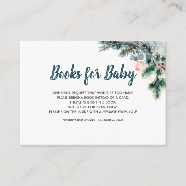 Tarjeta De Recepción Libros De Winter Woodland Para Bebé (Anverso)