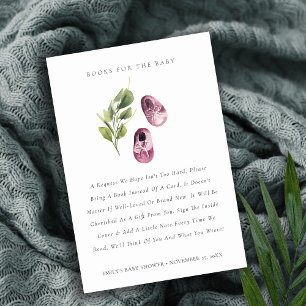 Tarjeta De Recepción Libros de zapatos rosados para Baby Shower