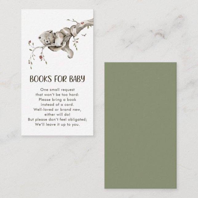 Tarjeta De Recepción Libros del bosque para bebé (Anverso / Reverso)