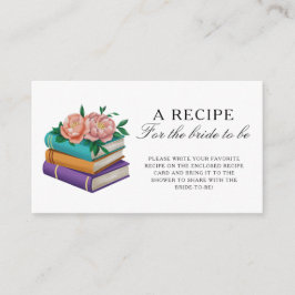 Tarjeta De Recepción Libros Ducha de Novia Receta para la futura novia