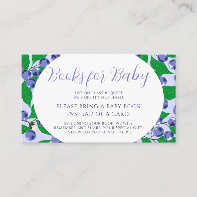 Tarjeta De Recepción Libros dulces de Baby Shower azules para bebés (Anverso)