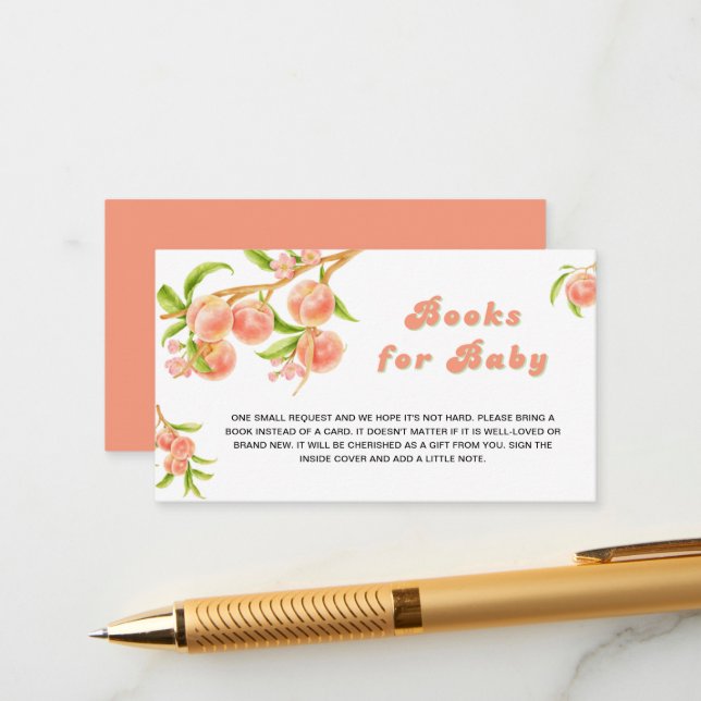 Tarjeta De Recepción Libros dulces para niñas y bebés en Baby Shower (Anverso/Reverso In Situ)