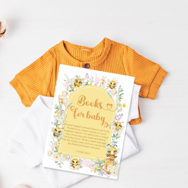 Tarjeta De Recepción Libros dulces y florales para boletos de bebé (Subido por el creador)